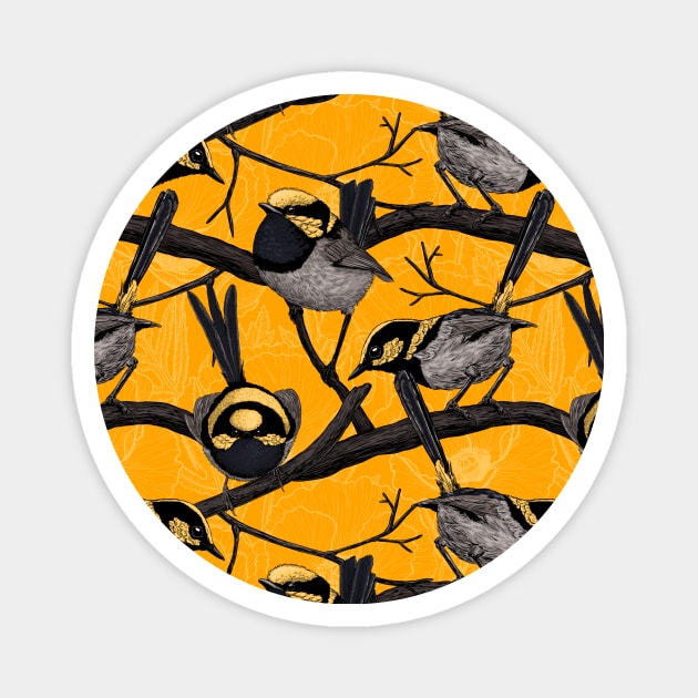 Fairy wrens in yellow Magnet by katerinamk